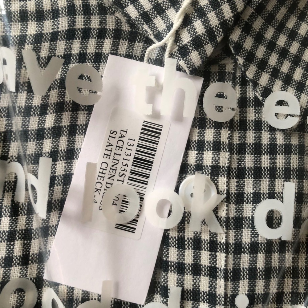 NWT Reformation Tace Linen Dress - Slate Check - Picture 9 of 9